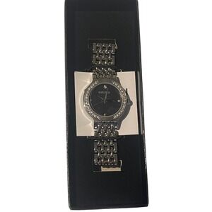 Grazin Women's Silver Tone‎ Rhinestone Bezel Analog Watch New in Box